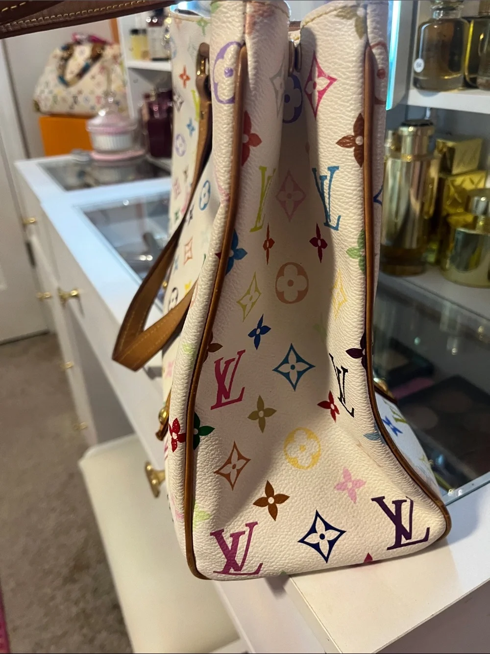 Louis Vuitton White Murakami Takashi Aurelia Tote